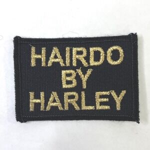 Vintage Hairdo By Harley Embroidered Sew On Patch Black Gold Metallic Biker 3x2